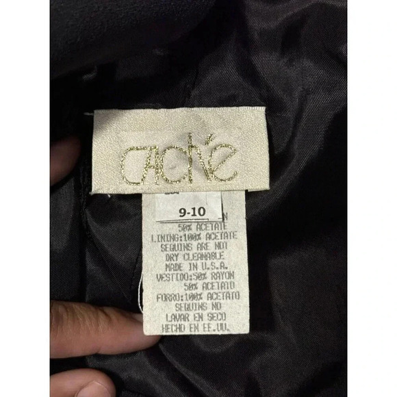 CACHE Vintage Black Square Neck Maxi Dress Size 10 Y2K Sleeveless 90s Goth Fairy - Picture 8 of 13